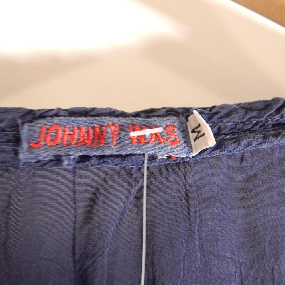 Johnny Was Paizyn 3/4-Sleeve Embroidered Blouse, Blue Night Sold Out - Picture 8 of 11